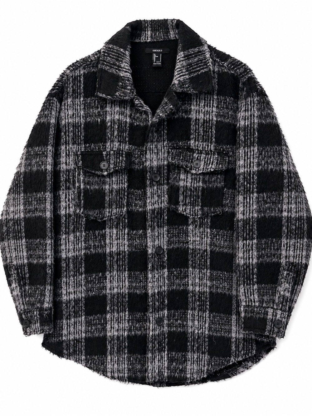Forever 21 Black & Grey Plaid Shacket – Size Small